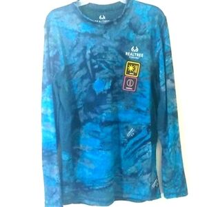 REALTREE ASPECT FISHING REVERSIBLE PERFORMANCE LONG SLEEVE TEE SHIRT SIZE SMALL